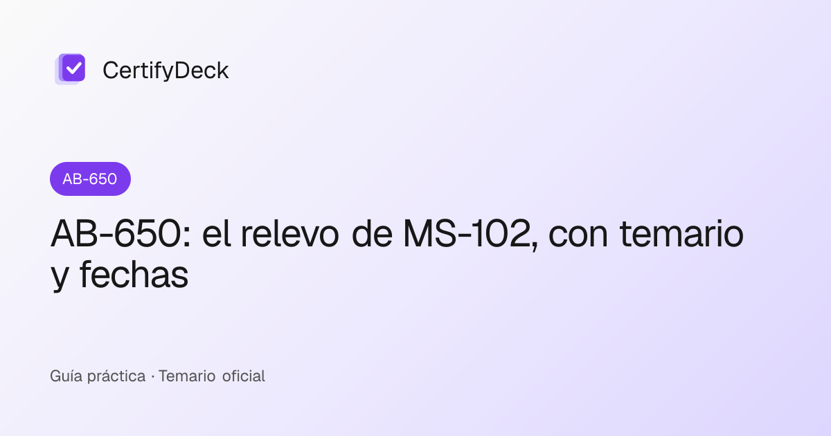 AB-650: el relevo de MS-102, con temario y fechas