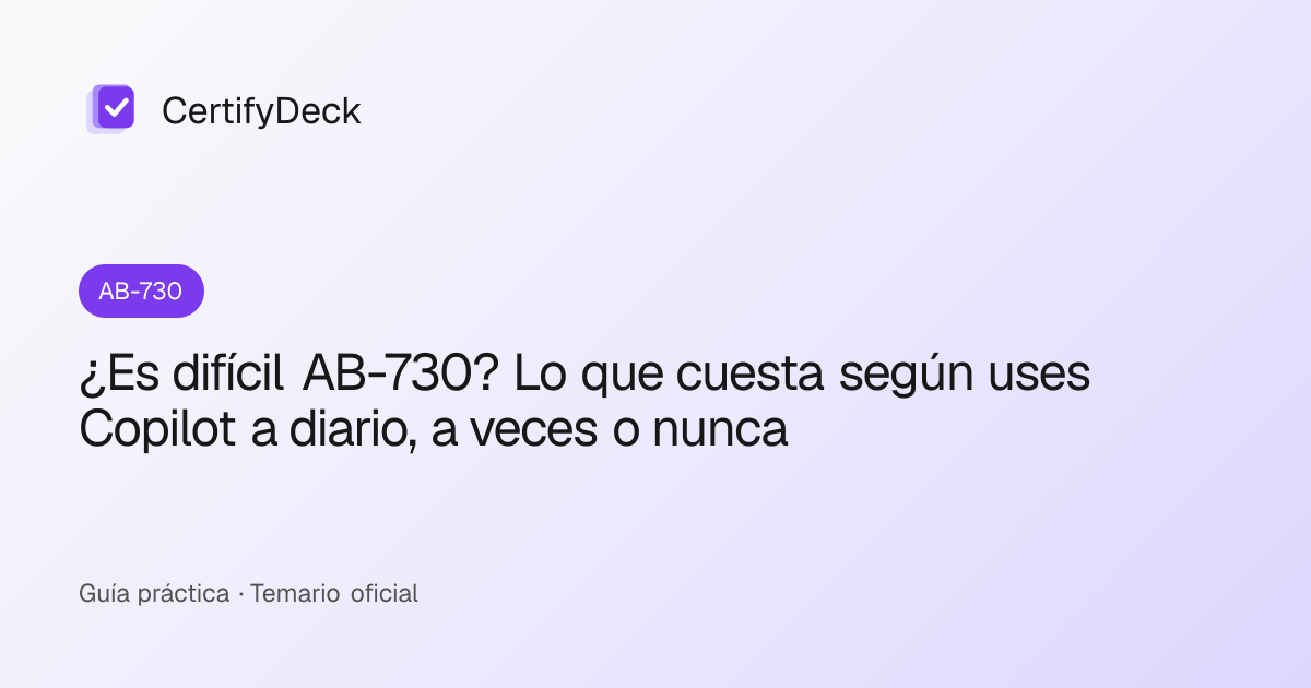 ¿Es difícil AB-730? Lo que cuesta según uses Copilot a diario, a veces o nunca