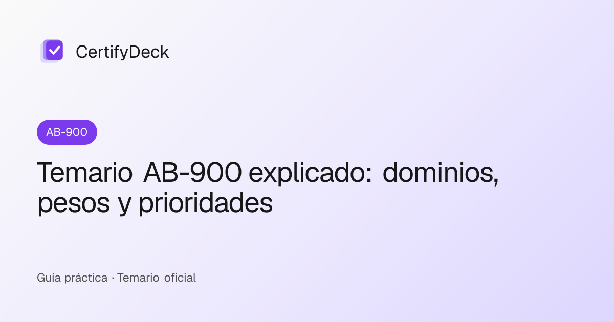 Temario AB-900 explicado: dominios, pesos y prioridades