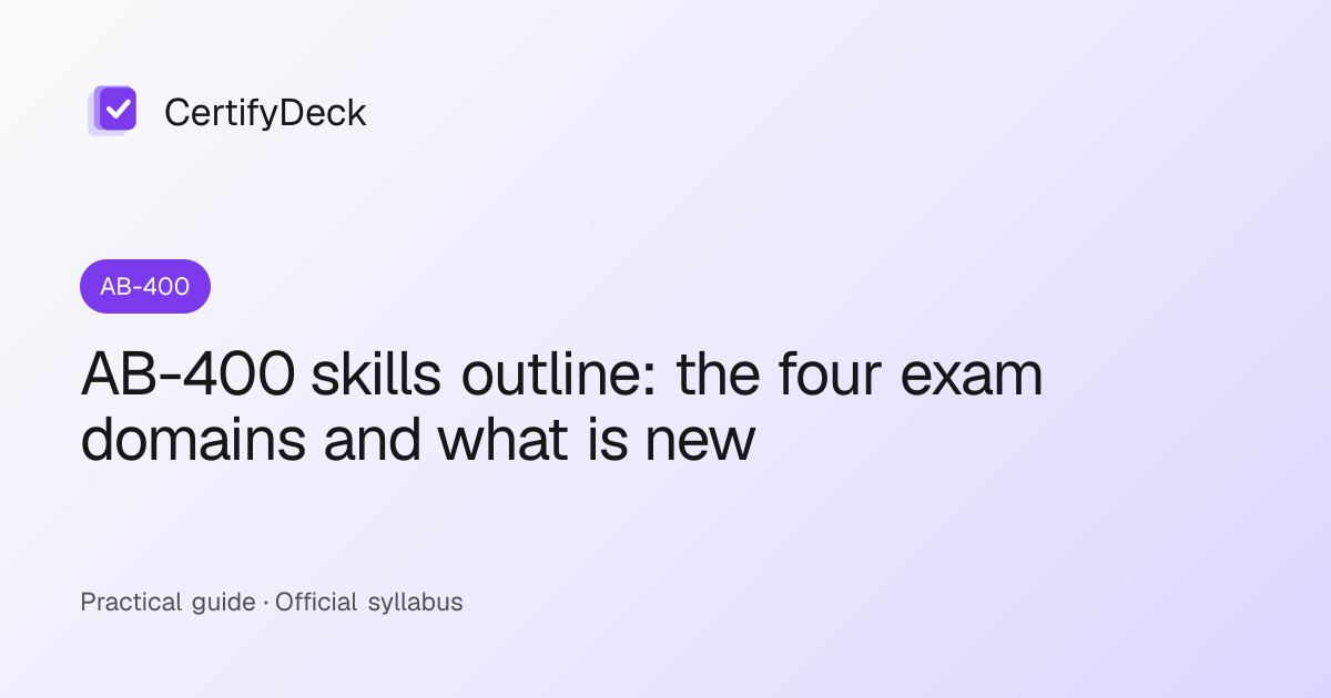 AB-400 skills outline: the four exam domains and what is new