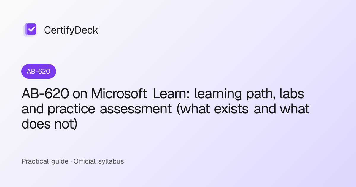AB-620 on Microsoft Learn: learning path, labs and practice assessment (what exists and what does not)
