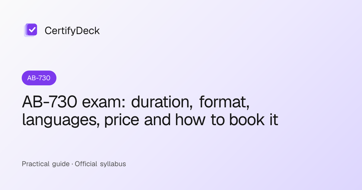 AB-730 exam: duration, format, languages, price and how to book it