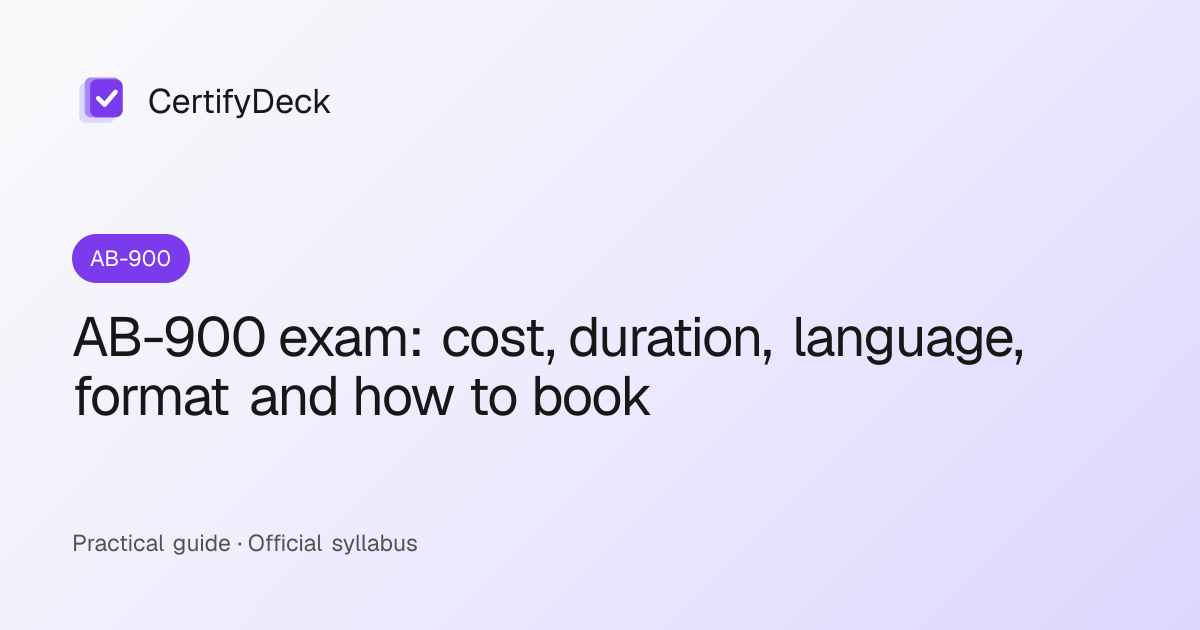 AB-900 exam: cost, duration, language, format and how to book