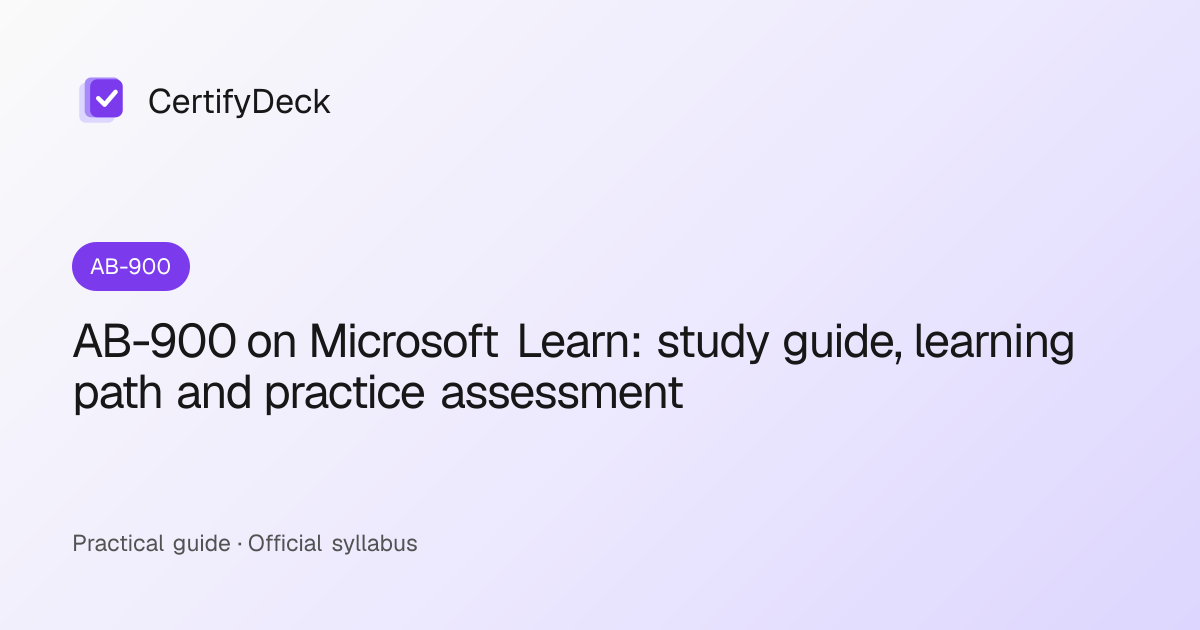 AB-900 on Microsoft Learn: study guide, learning path and practice assessment