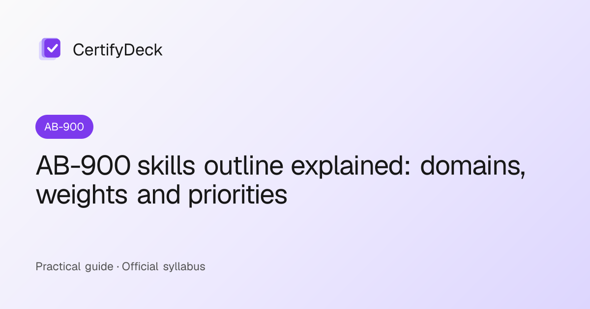 AB-900 skills outline explained: domains, weights and priorities