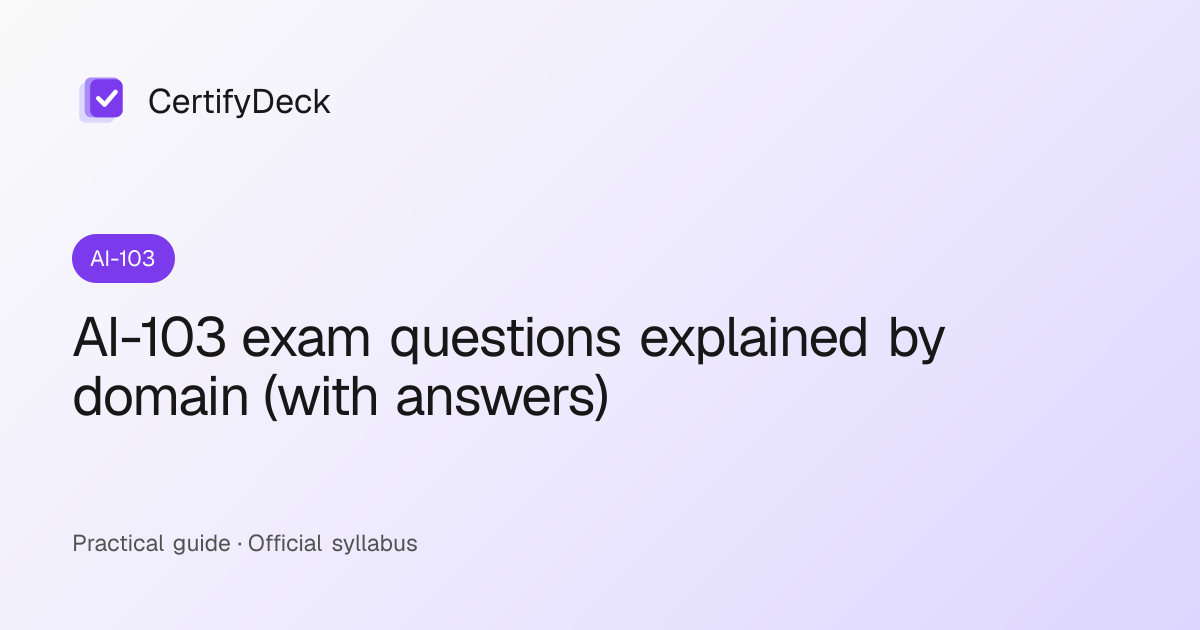 AI-103 exam questions explained by domain (with answers)