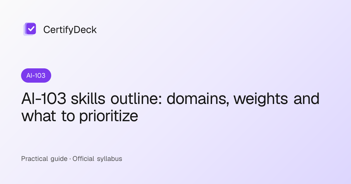 AI-103 skills outline: domains, weights and what to prioritize