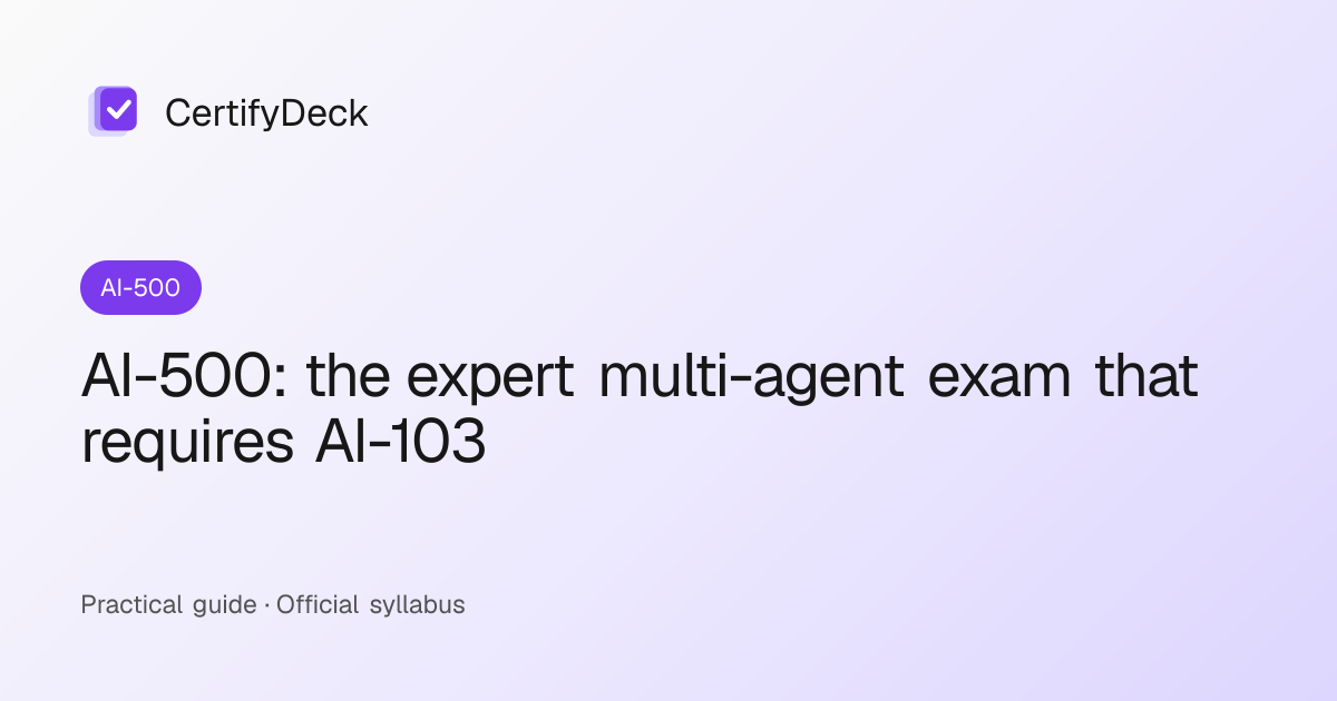 AI-500: the expert multi-agent exam that requires AI-103