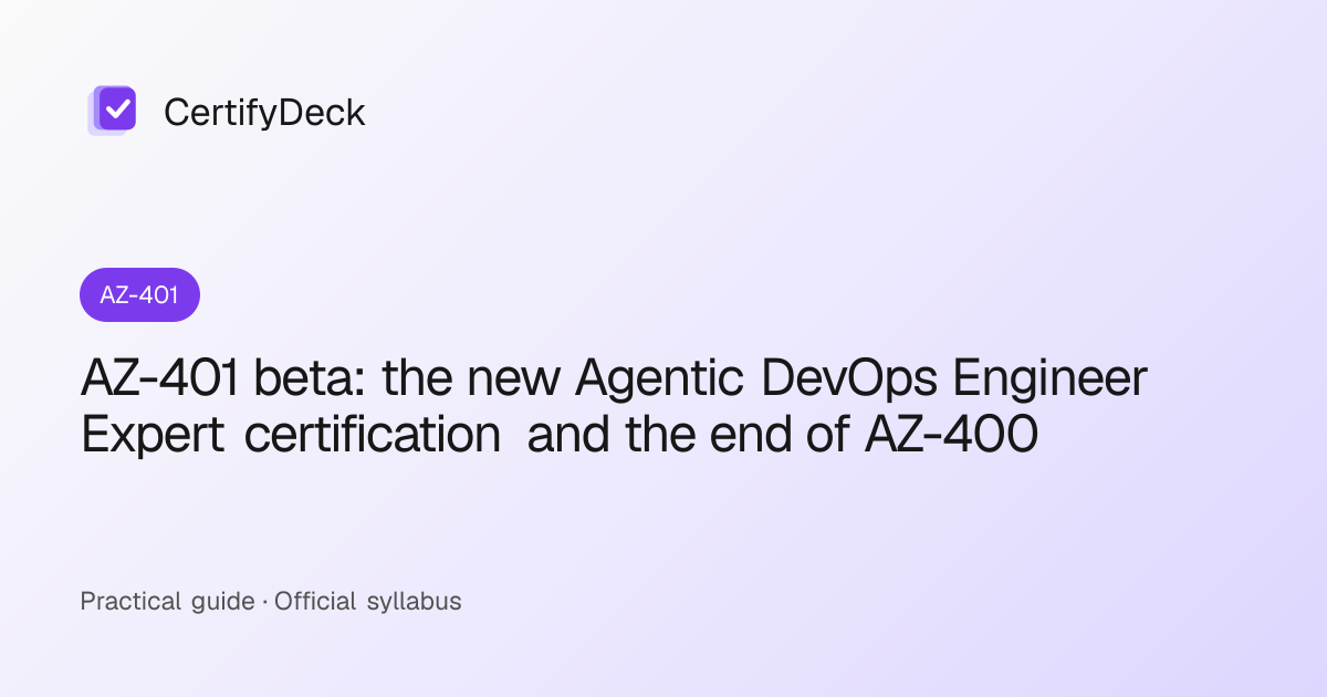 AZ-401 beta: the new Agentic DevOps Engineer Expert certification and the end of AZ-400