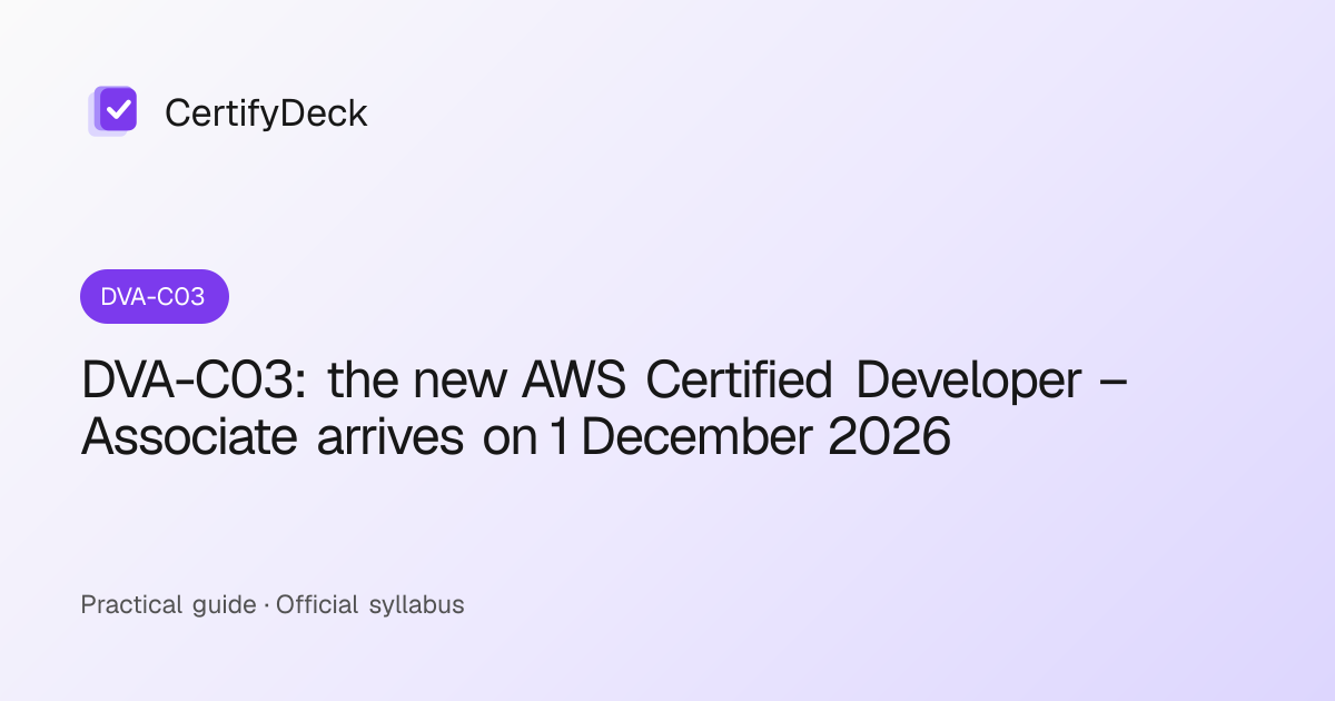 DVA-C03: the new AWS Certified Developer – Associate arrives on 1 December 2026