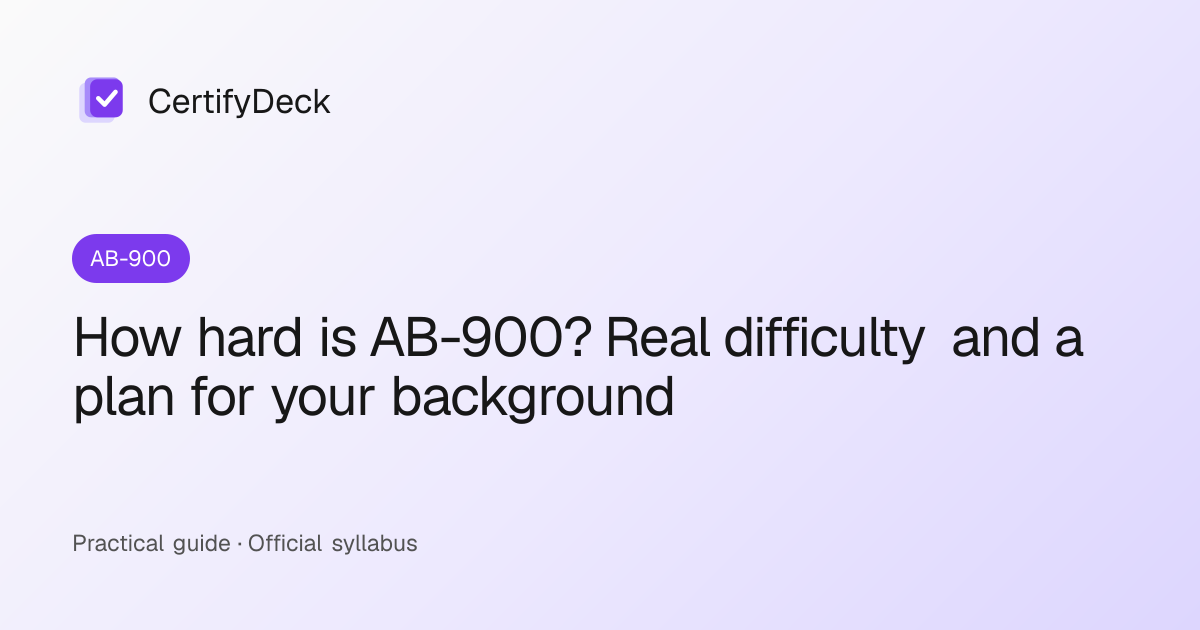 How hard is AB-900? Real difficulty and a plan for your background