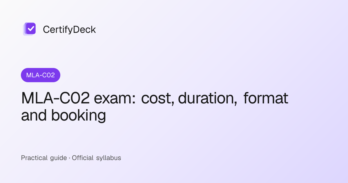 MLA-C02 exam: cost, duration, format and booking
